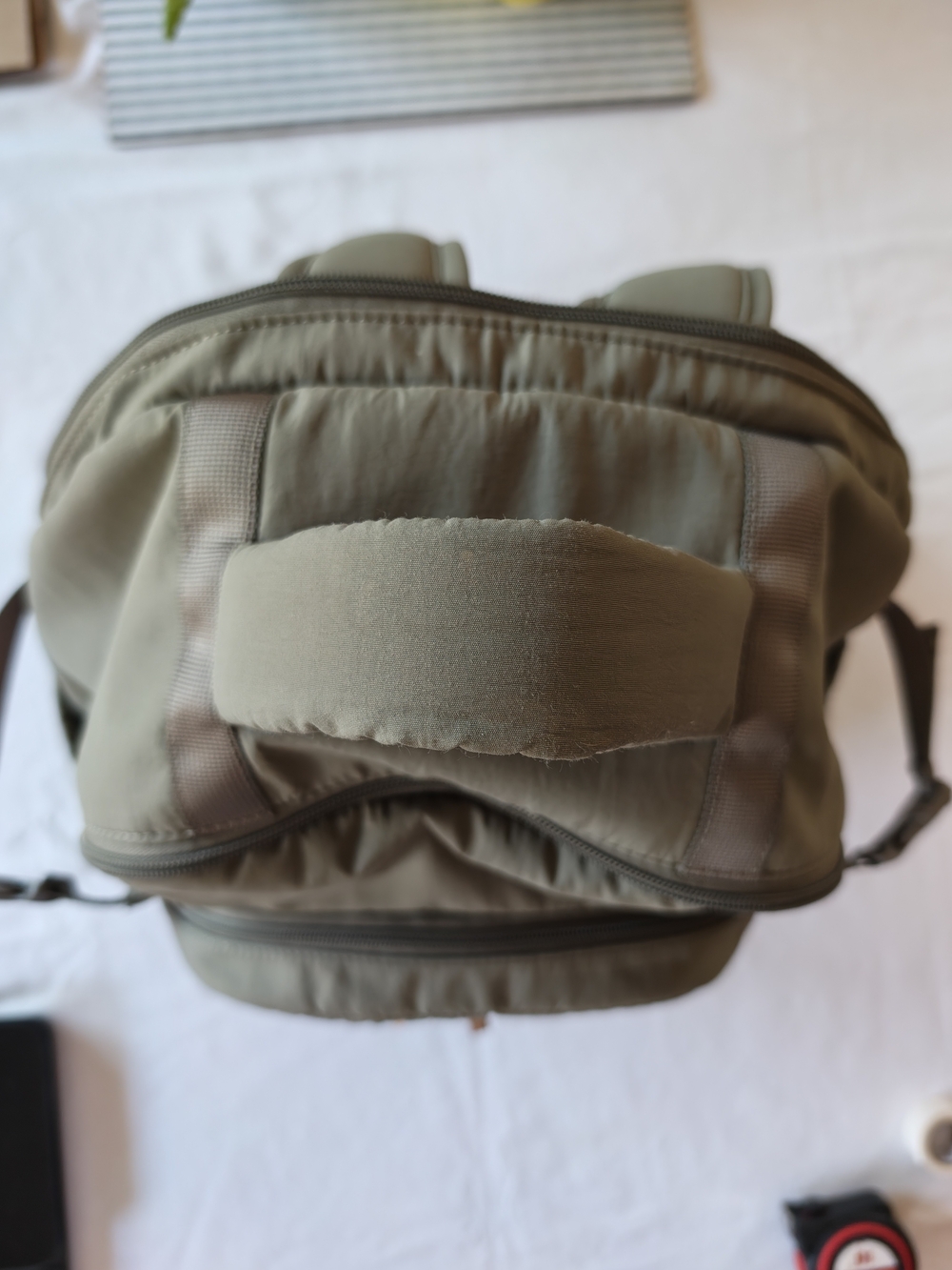 Isaac Mizrahi Taupe Backpack with Gold Hardware - Picture 3 of 13
